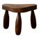 French Brutalist Wooden Tripod Stool in Solid Oak, 1950s