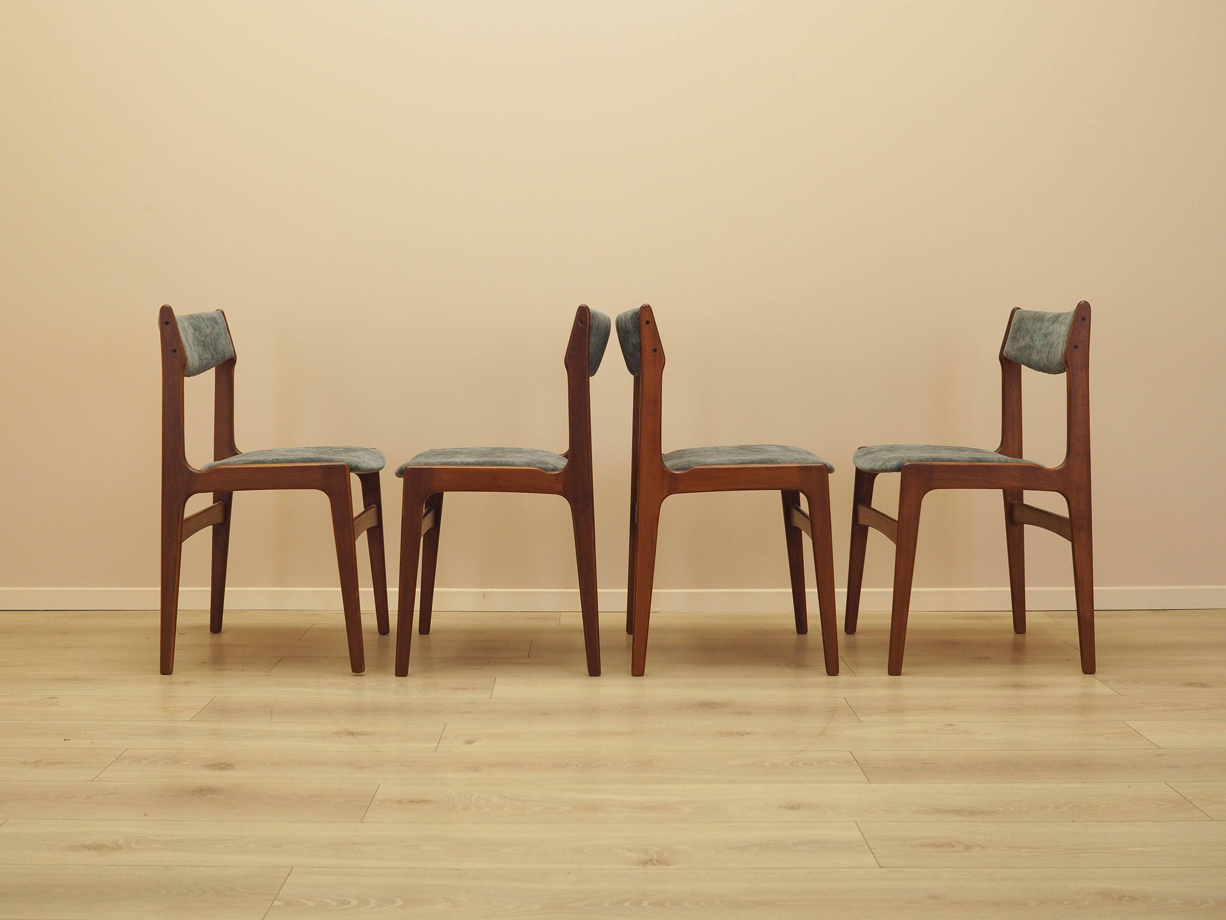 Set of four teak chairs, Danish design, 1970s, made in Denmark