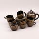 Coffee or tea service Sarreguemines Rockingham black and gold - 26 pieces