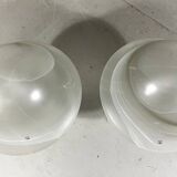 Lampes de table en verre champignon Peill & Putzler des années 1970