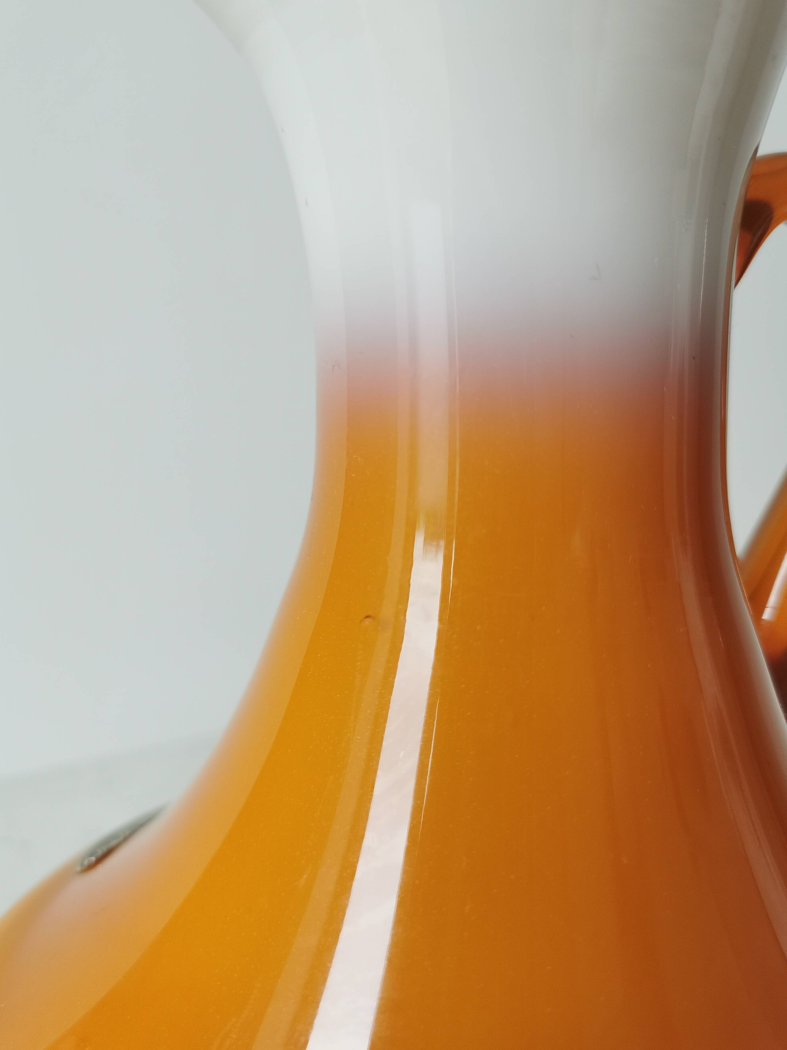 Vintage Murano Cased Glass Vase: Retro Orange Ceramic, 70s Yugoslavia