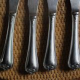 Lot 6 old knives silver metal decorations