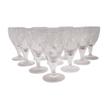 Old very fine stemmed glasses in chiseled crystal from the 50s