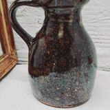 Glazed stoneware pitcher
