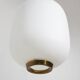 Chandelier in white opaline glass and brass, 1950s