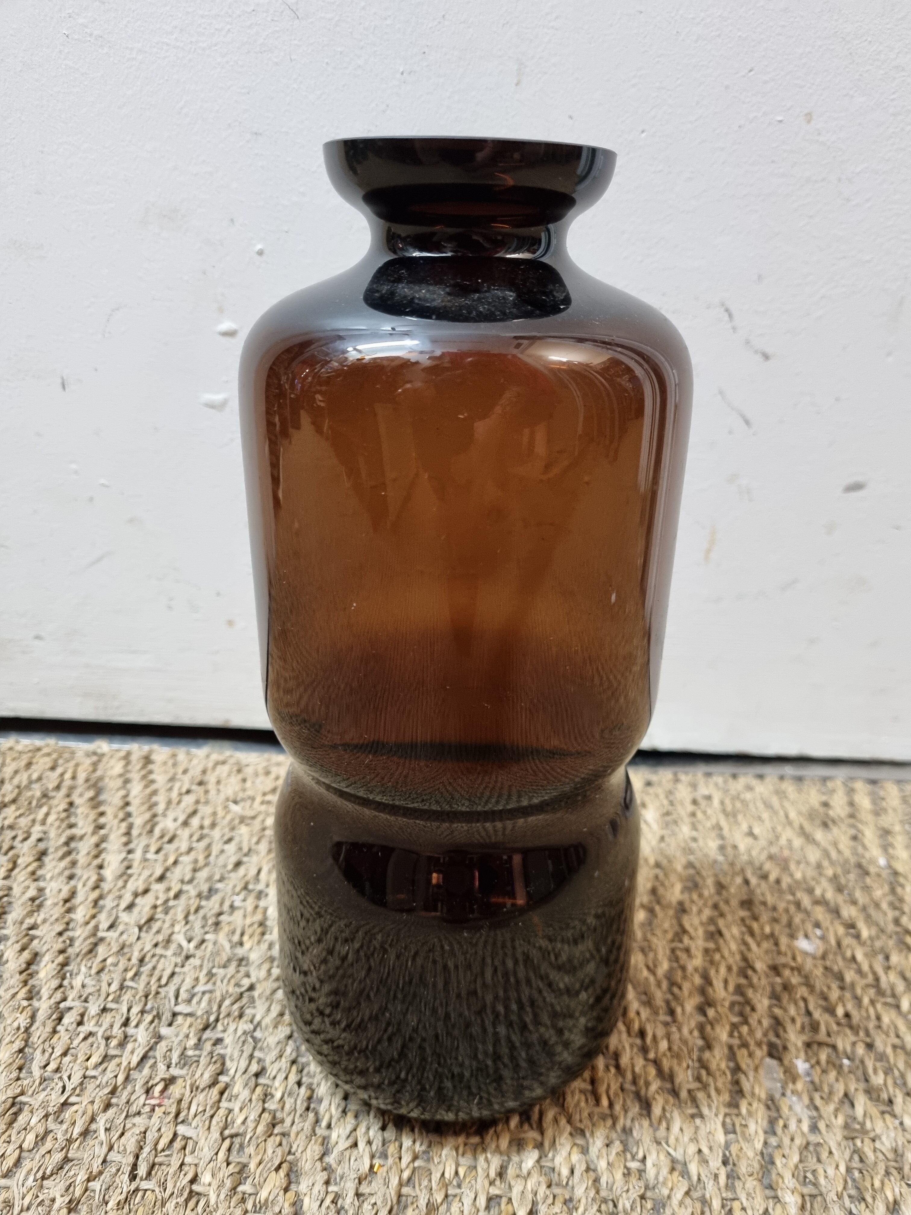 Smoked glass vase from 1970