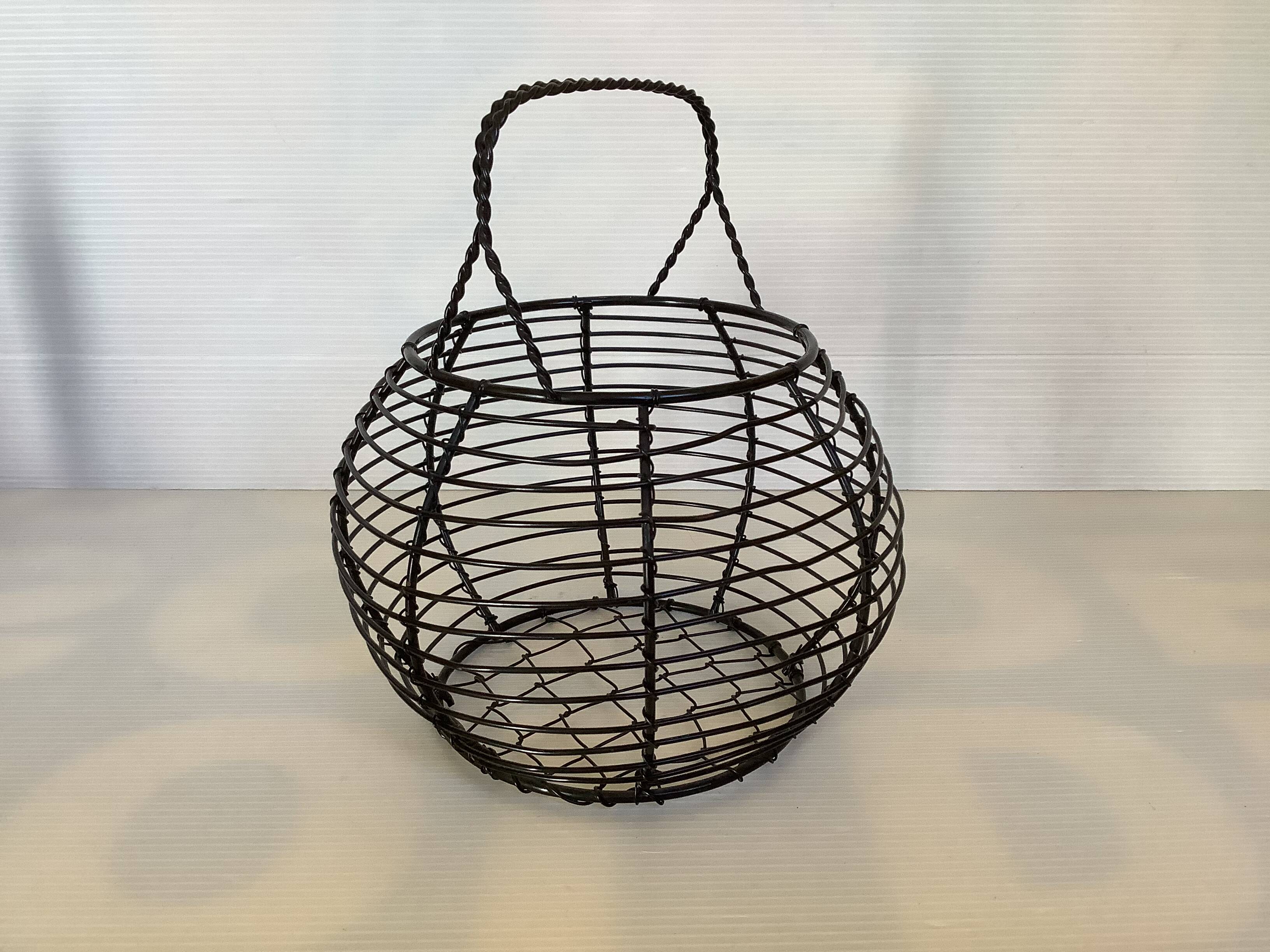 Black metal egg basket