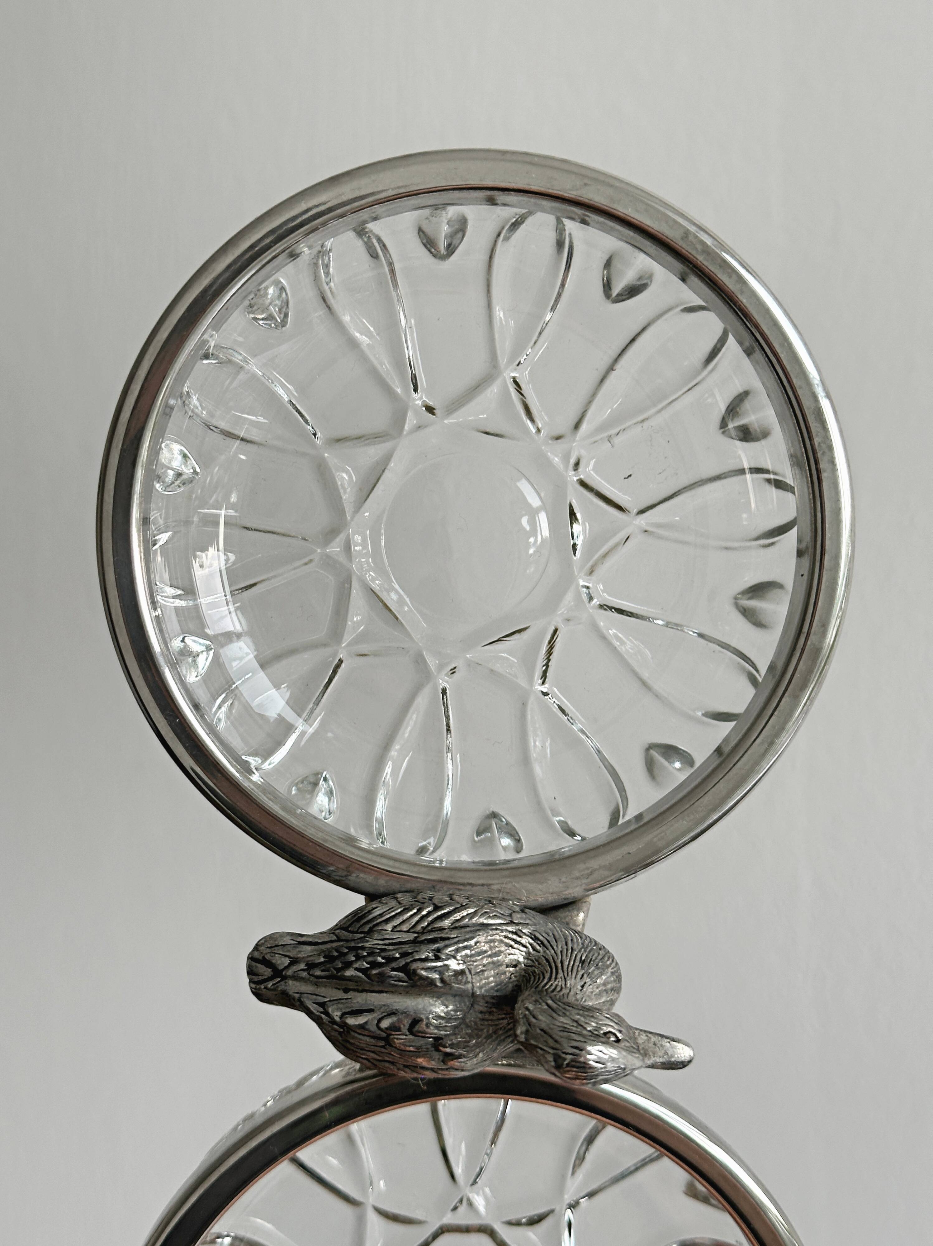 Double cut glass bowl