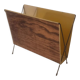 Porte magazine vintage impression bois et laiton