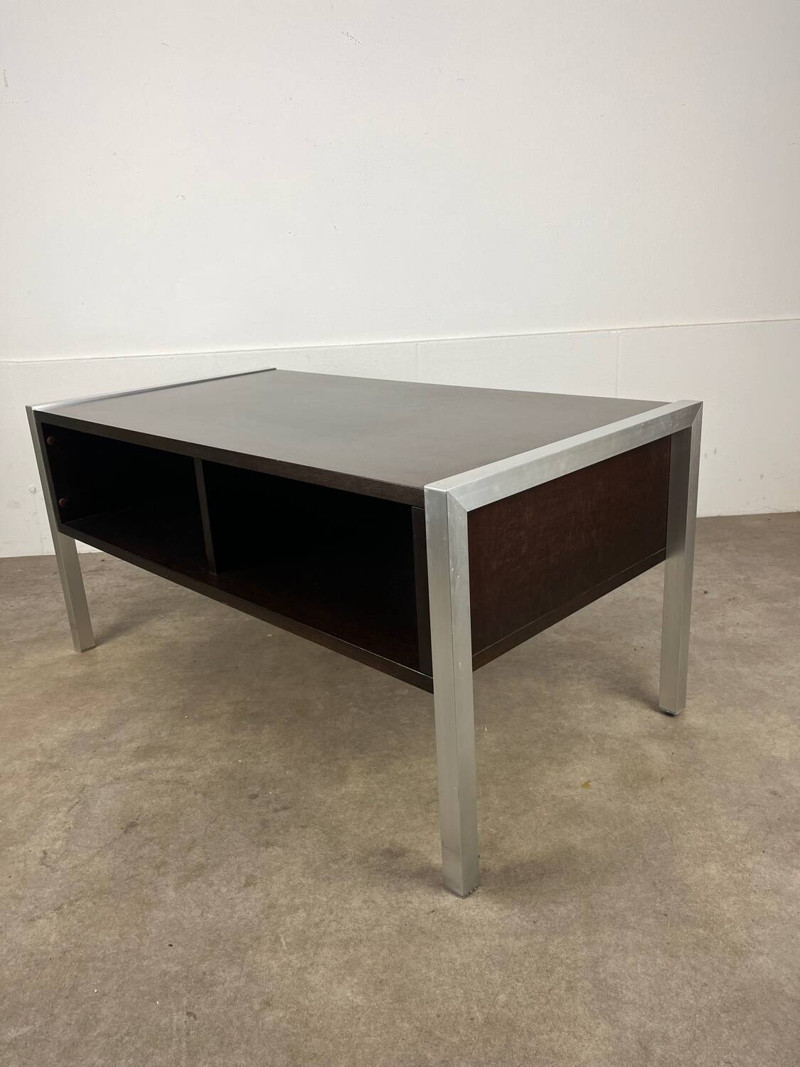 1970s coffee table in teak and aluminium