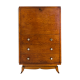 Storage unit art deco style in burled satinwood