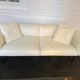 Cassina two-seater sofa in white leather, designer Lissoni, plus 3 white leather cushions