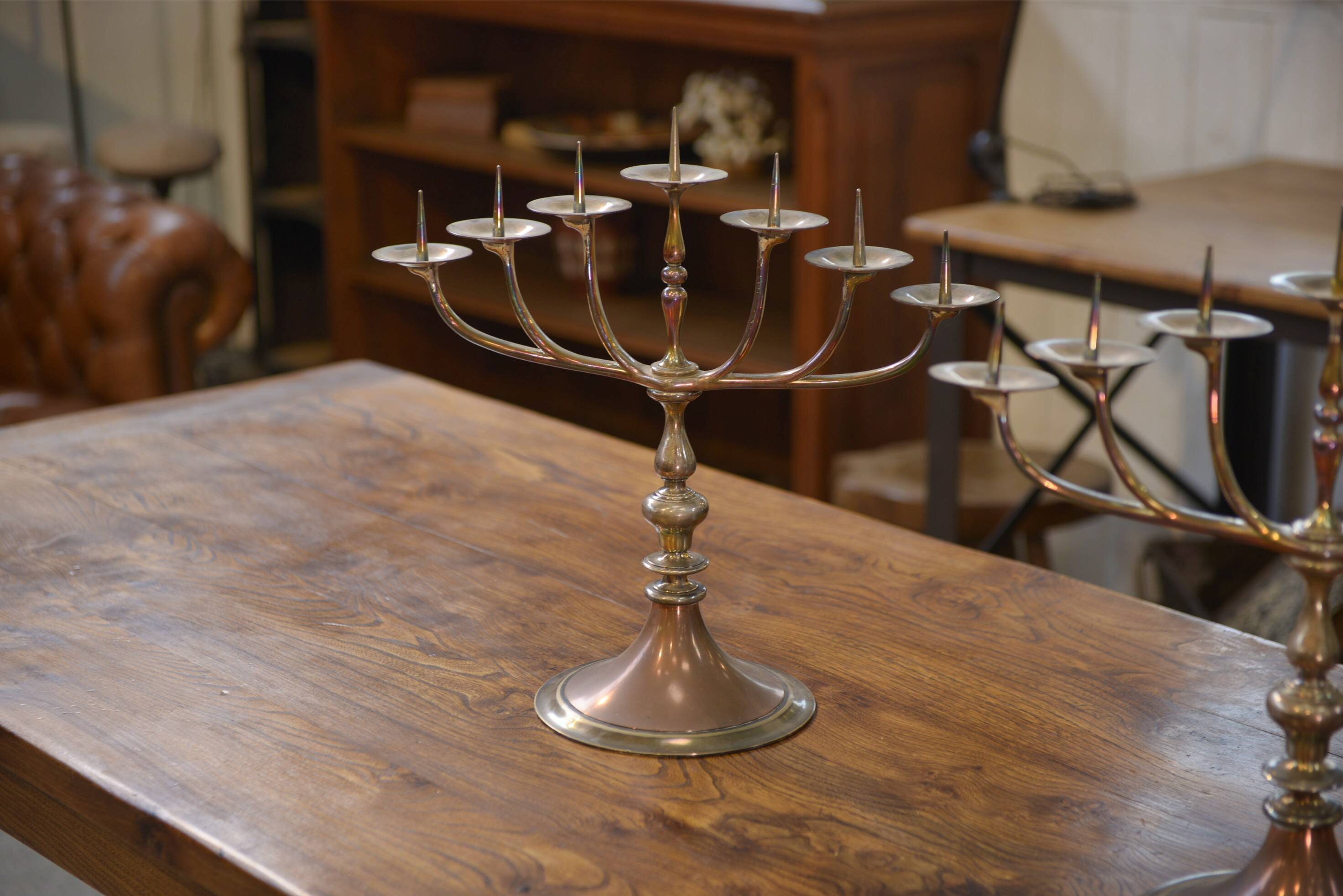 Pair of brass and copper candlesticks 1950s