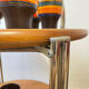 Folding service vintage castors solid wood 70s
