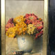Watercolor decorated with dahlias by Pascal Courcelles 1956
