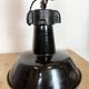 Industrial Black Enamel Scissor Ceiling Lamp, 1930s