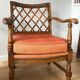 2 fauteuils vintage en bois et tissu