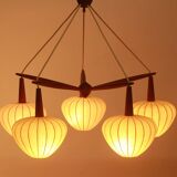 1960s scandinavian ceiling lamp in teak