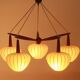 Lampe de plafond scandinave des années 1960 en teck