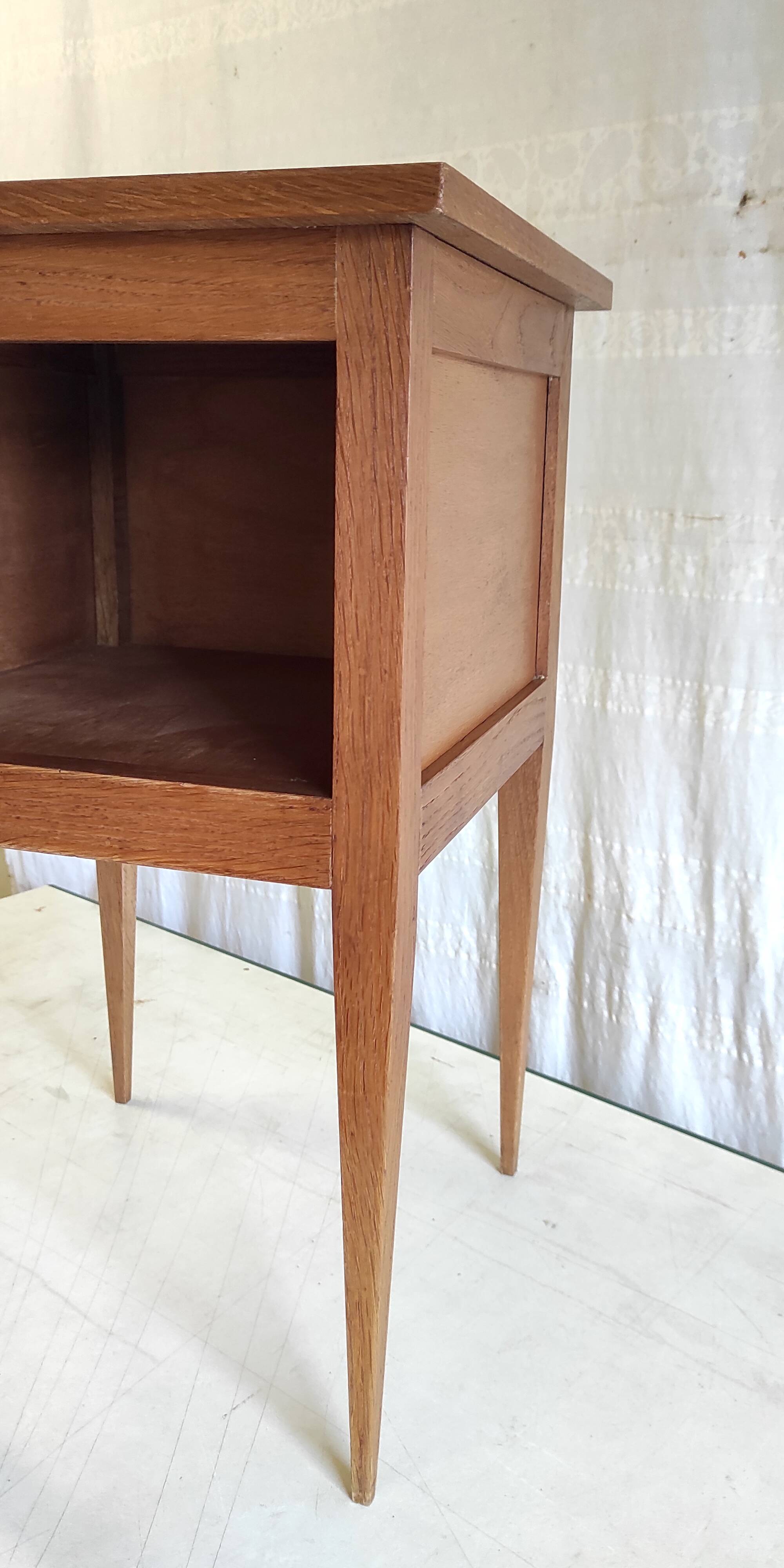 Solid wood bedside table - mid-20th century