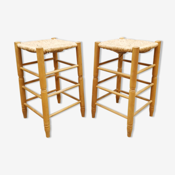 Vintage rush barstools wood brutalist