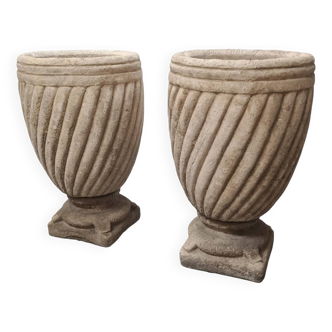 Classic French Sandstone Flower Pots, 1980/90s