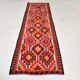 Vintage Orange & Blue Tribal Kilim Runner Rug, 95x320Cm