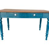 Provencal table in fir 2 drawers