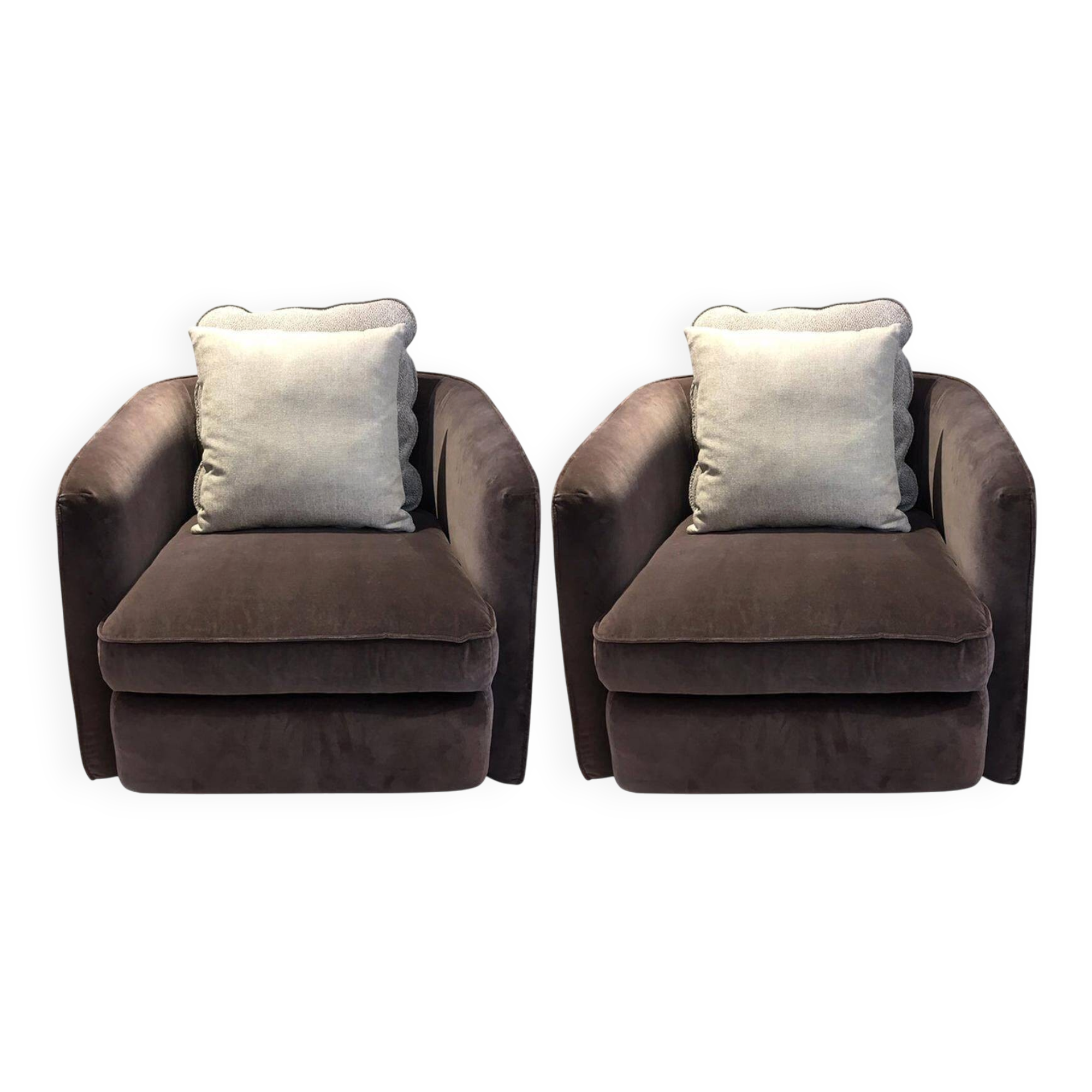 Fauteuils en velours violet par Arketipo