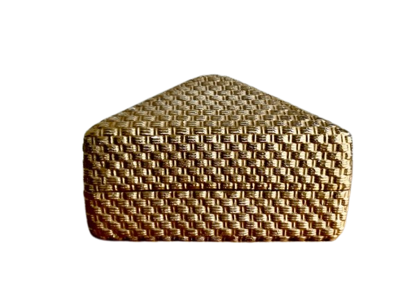 Boite pyramide céramique dorée 1960 travail italien dlg Fornasetti Ponti