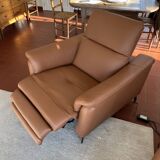 PISA leather armchair 1p 100cm cognac