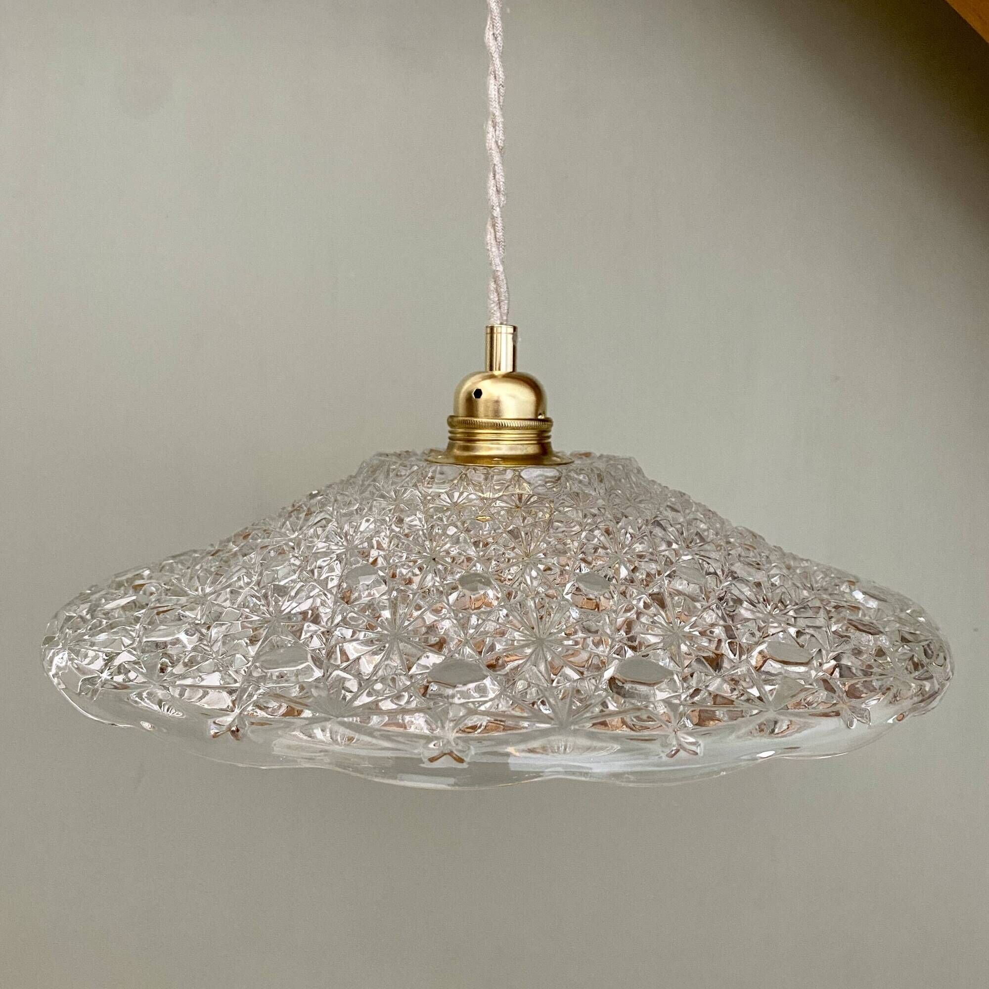 Vintage glass pendant light - tableware collection -
