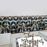 Vintage velvet modular lounge sofa 'Geometric lines'