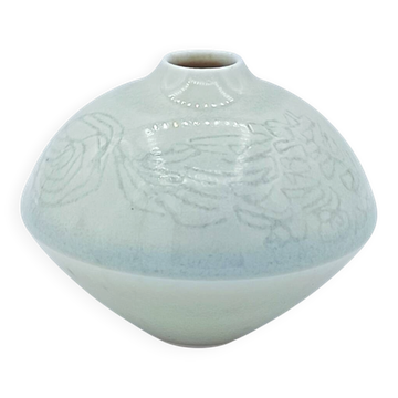 Robert Deblander - Vase porcelaine céladon - Puisaye