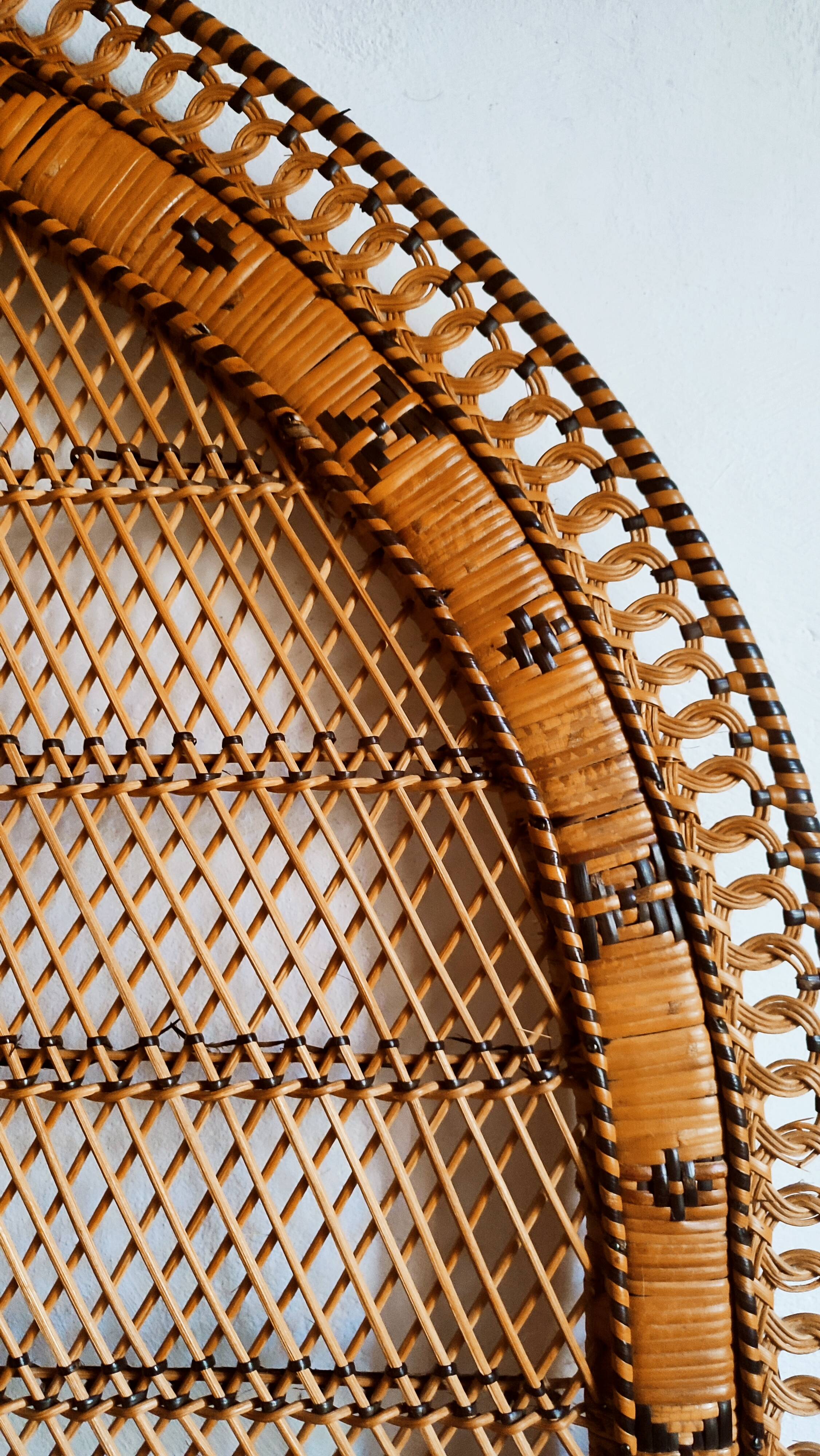 Vintage rattan headboard