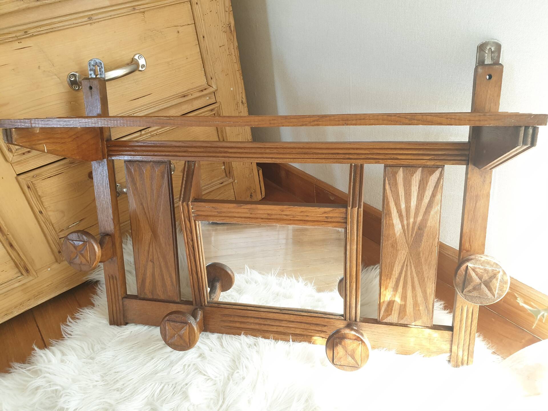 Etagère porte manteau Mural Vintage