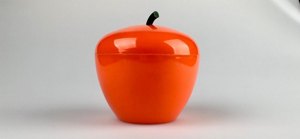 1970s orange plastic ice bucket