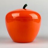Seau à glace orange en plastique des années 1970