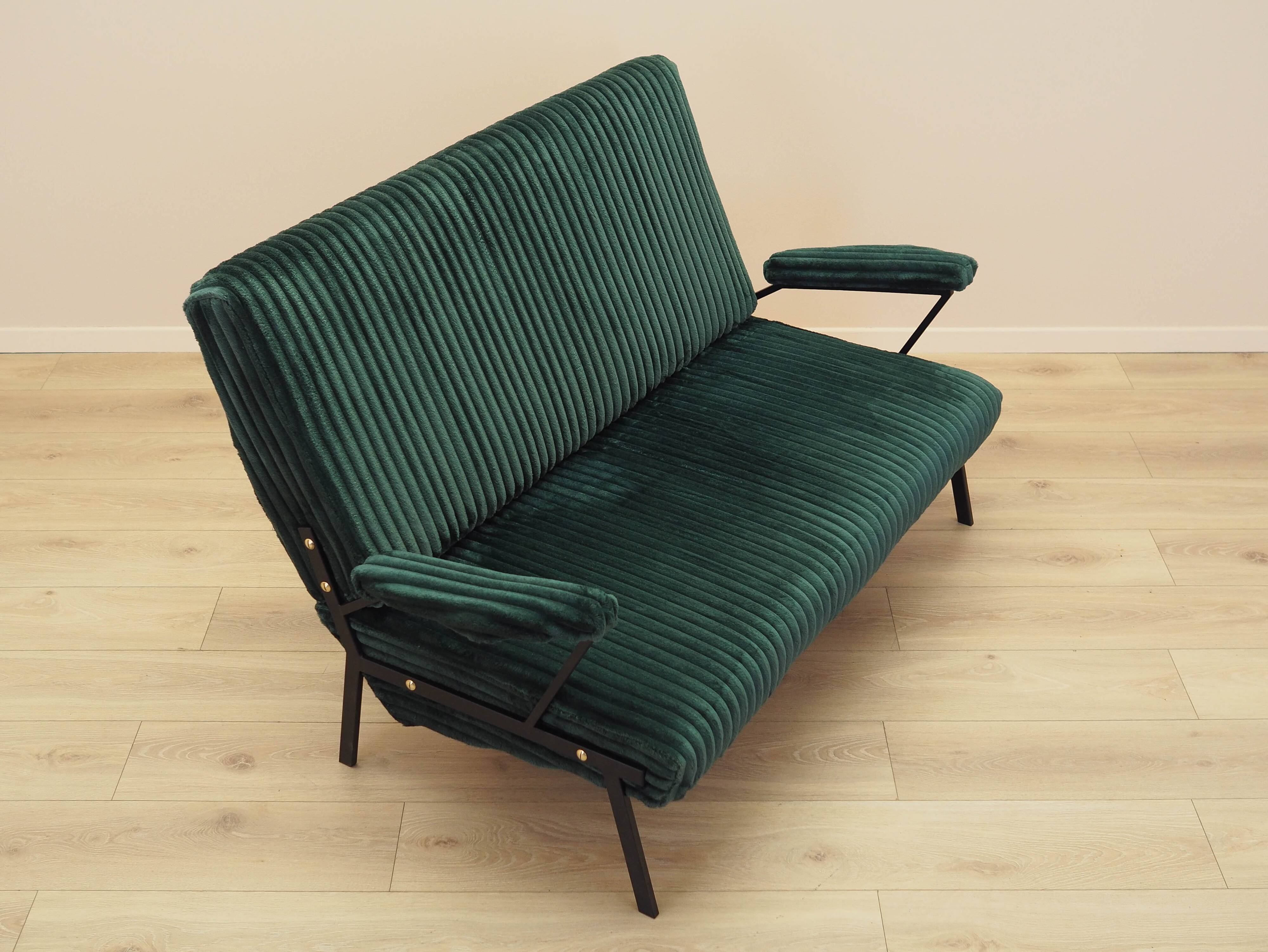 Green sofa, Italian design, 1970s, made in Italy