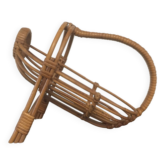 Servant table bottle holder - wicker rattan - vintage