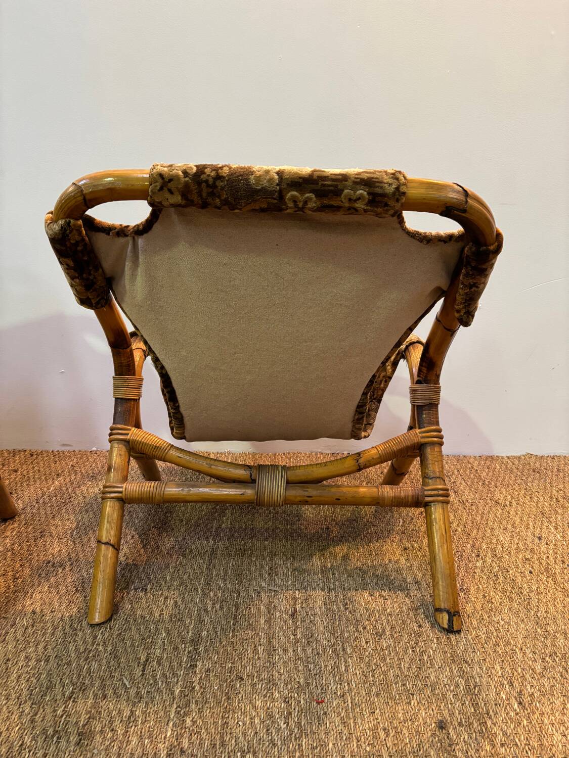 Set of three bamboo armchairs 1960