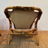 Set of three bamboo armchairs 1960