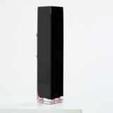 Grand vase Art Déco en verre opalin noir et rouge Anatole Riecke 1938