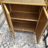 Rattan bookcase shelf unit
