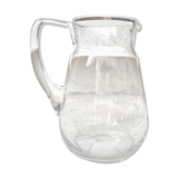 Chiseled glass pitcher