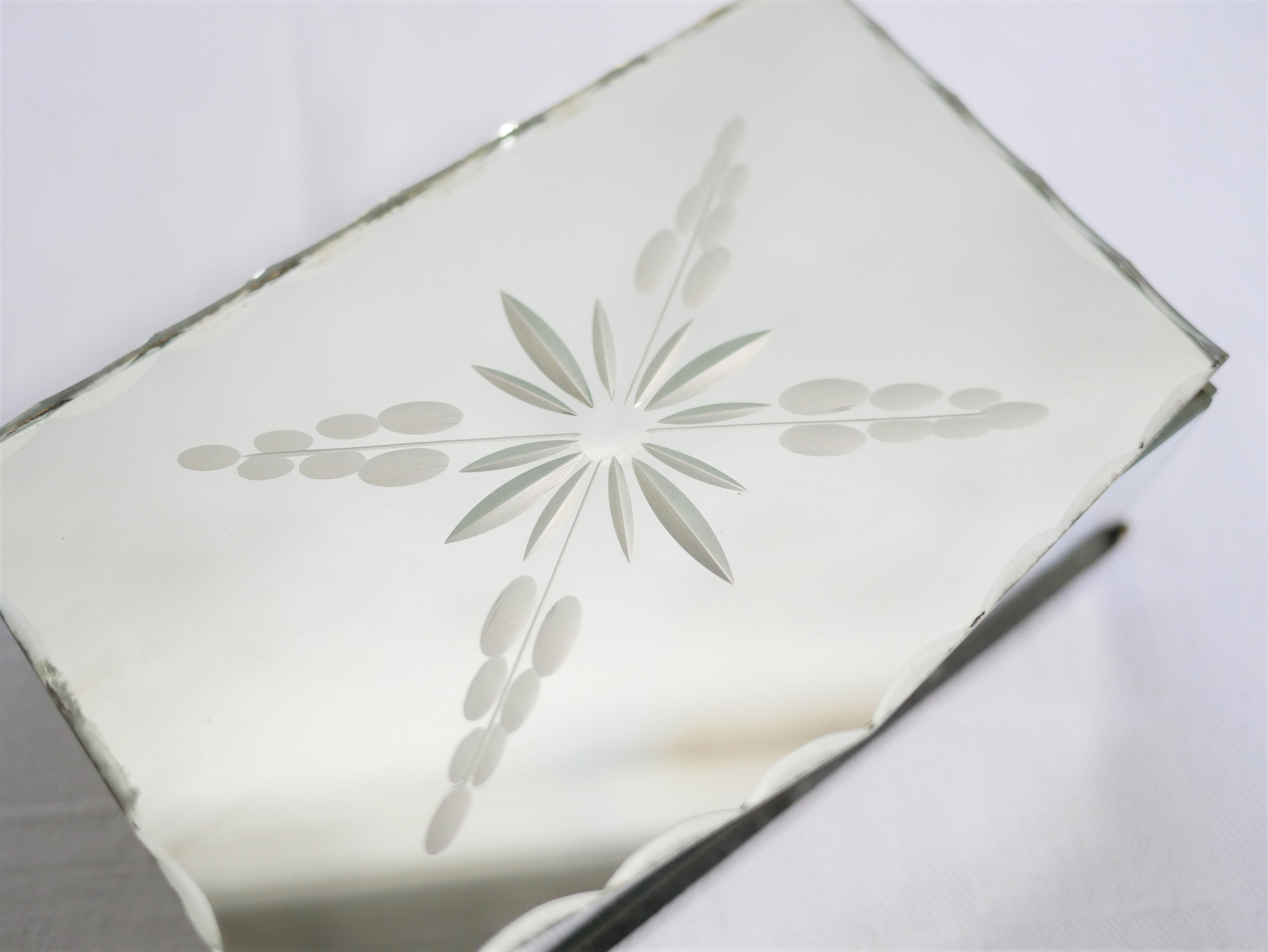 Art Deco jewelry box in beveled glass