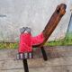 Brutalist chair feet tripodes carved wood