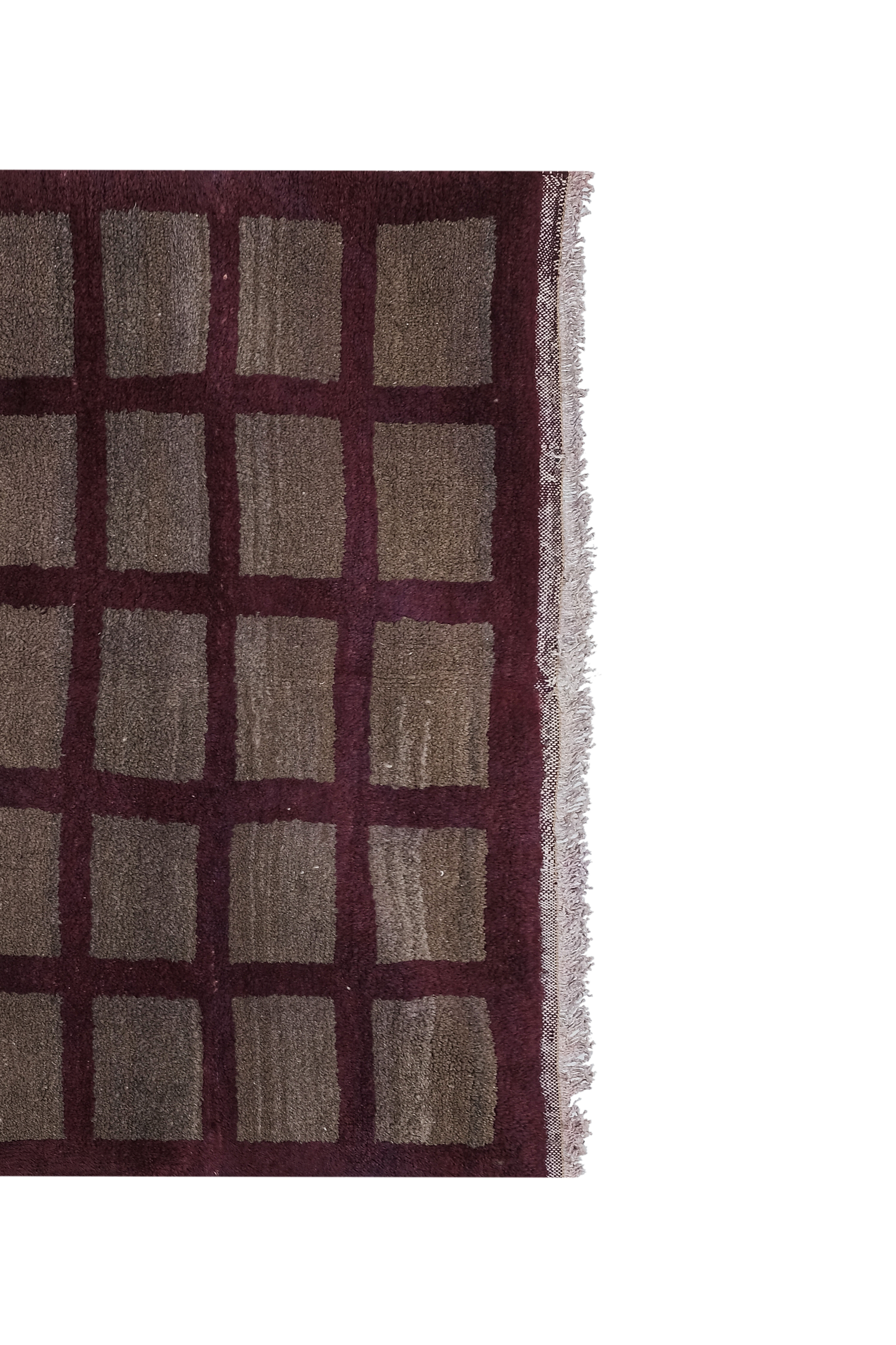 1980s Angora Gray Wool Shaggy Tulu Rug 3'8" X 6'10"