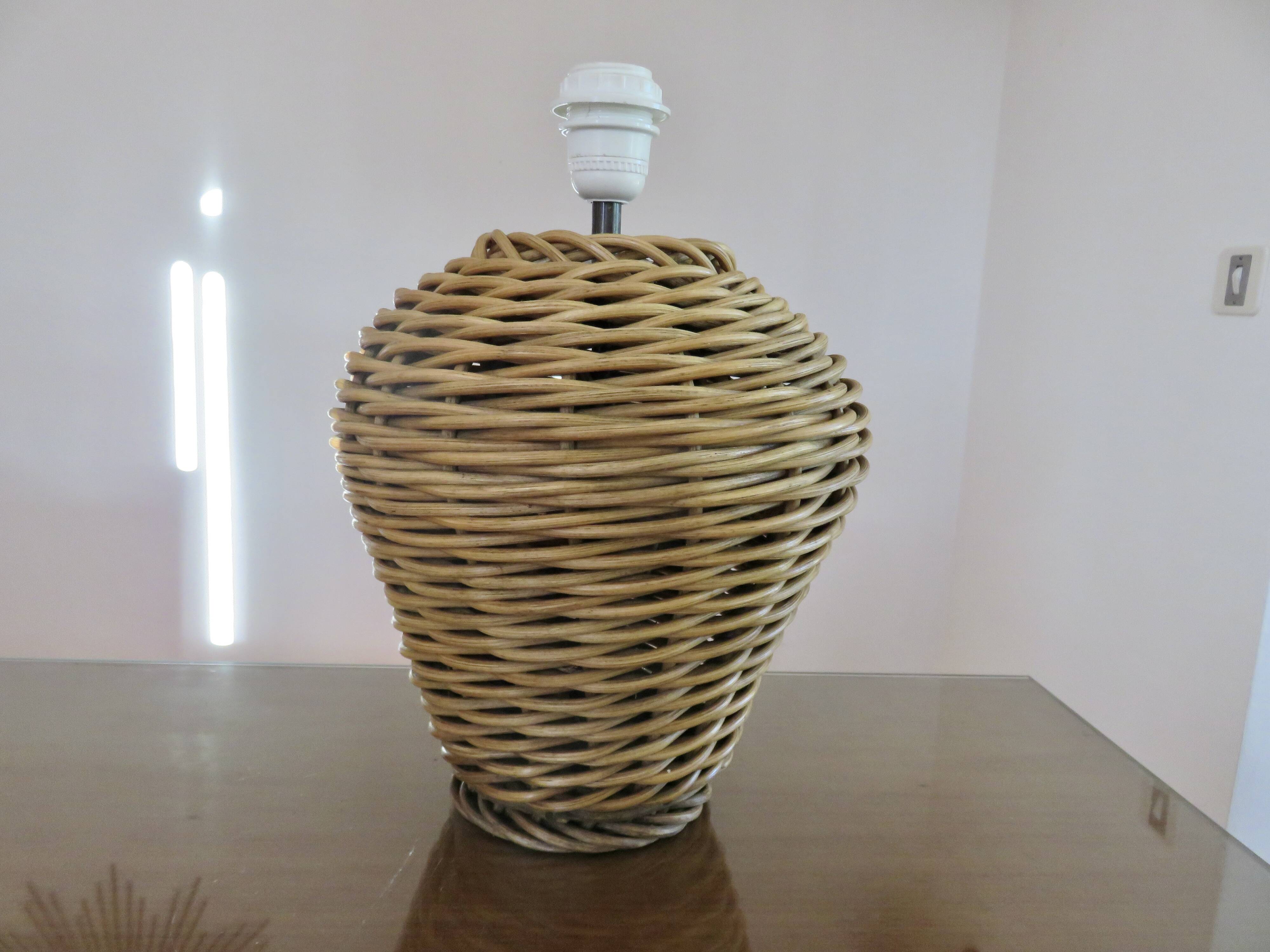 Natural rattan lamp 1970