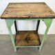 Table industrielle en fer vert, années 1950